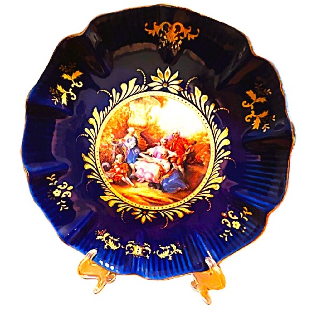 Limoges Cobalt Blue Plate - Picture 4 of 9